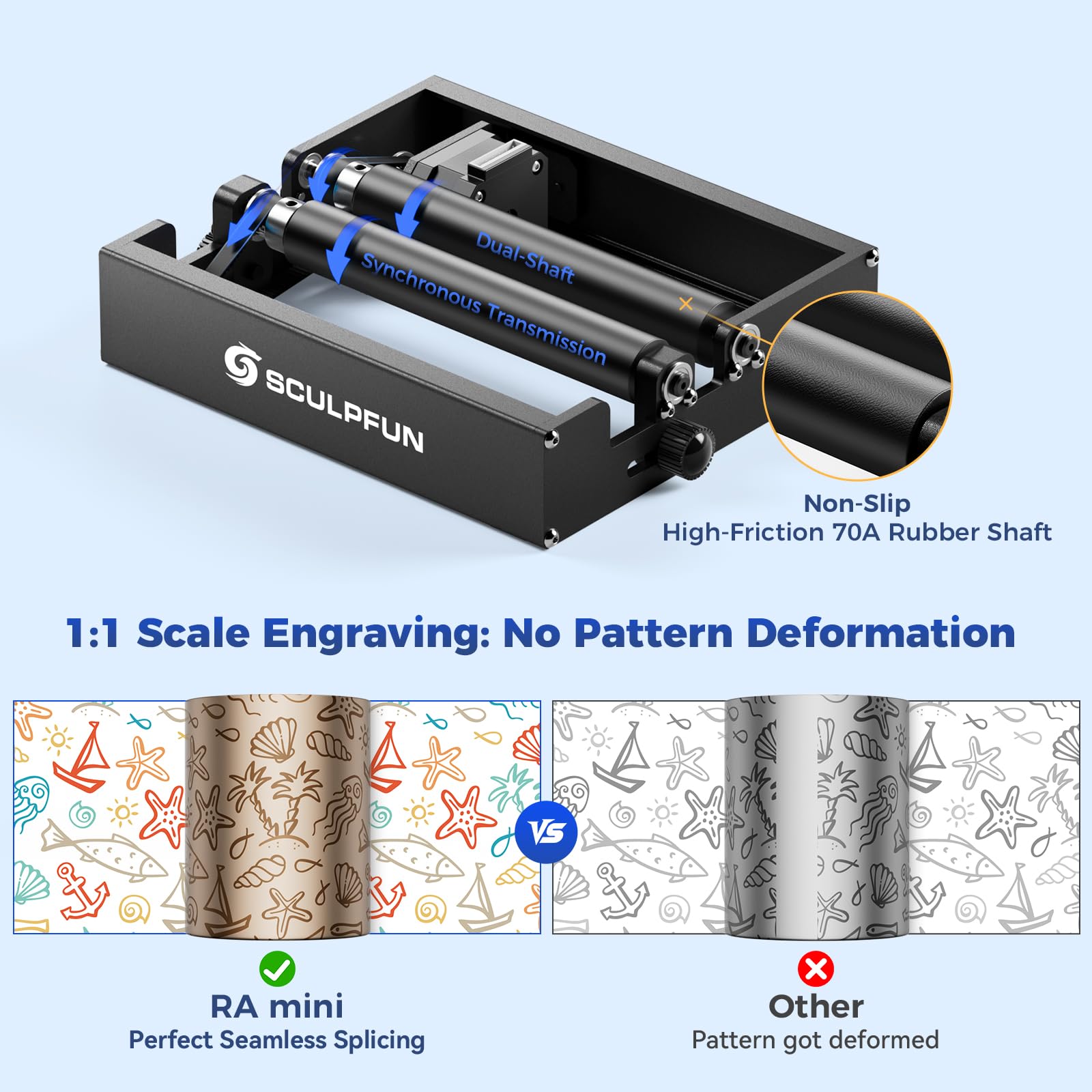 SCULPFUN Mini macchina per incisione laser C1 con mini rullo rotante laser RA, macchina per incisione laser da 3 W, incisione laser ad alta precisione 0,04 mm, plug and play, ideale per fai da te