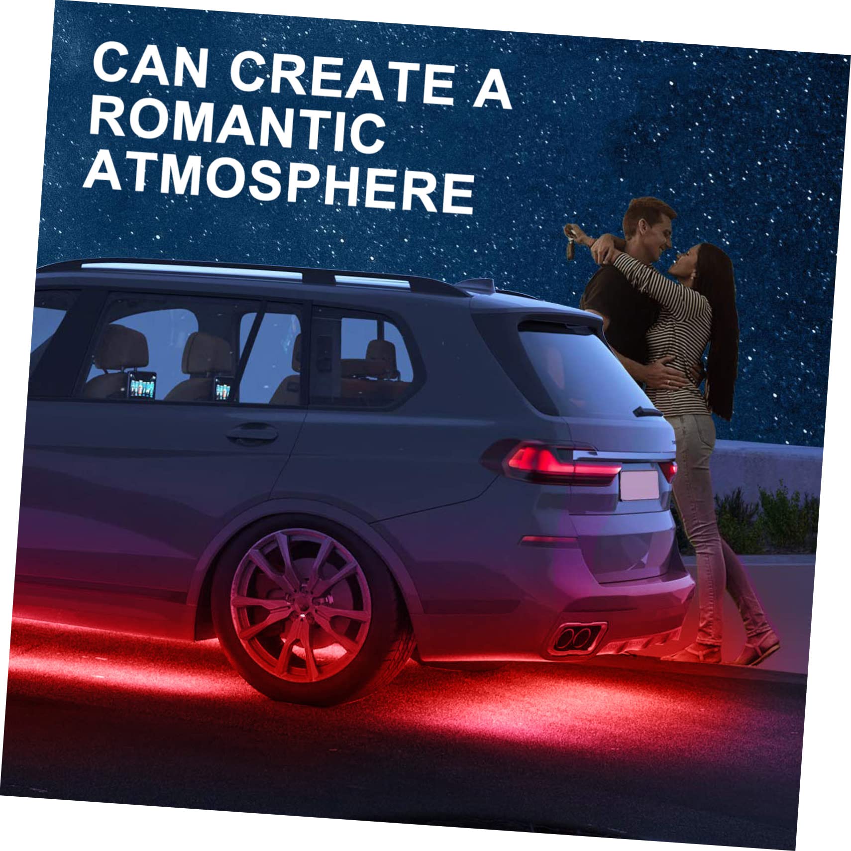 Cabilock 4pcs LED Rocks Lights Kit for Trucks Cars Ambient Lighting Enhance Driving Experience for Custom Vehicle Decor