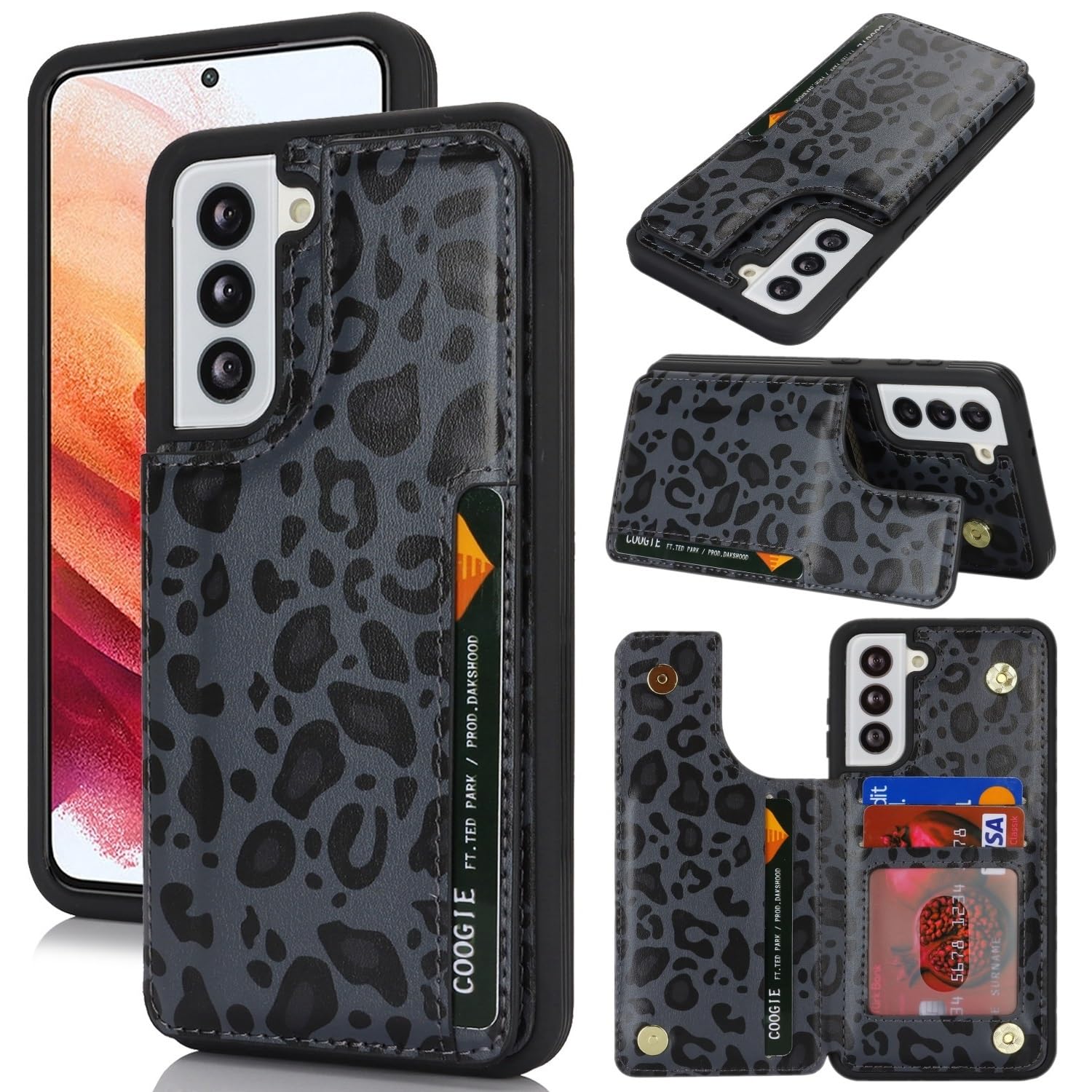 iCoverCase Compatible with Samsung Galaxy S21 FE Case with Card Holder, S21 FE Wallet Case for Women Men [RFID Blocking] PU Leather Protective Phone