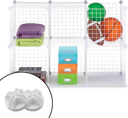 Miniatura 7 de 50 conectores de cubo de alambre, conector organizador de cubo de rejilla de plástico para organizador modular de almacenamiento de armario y