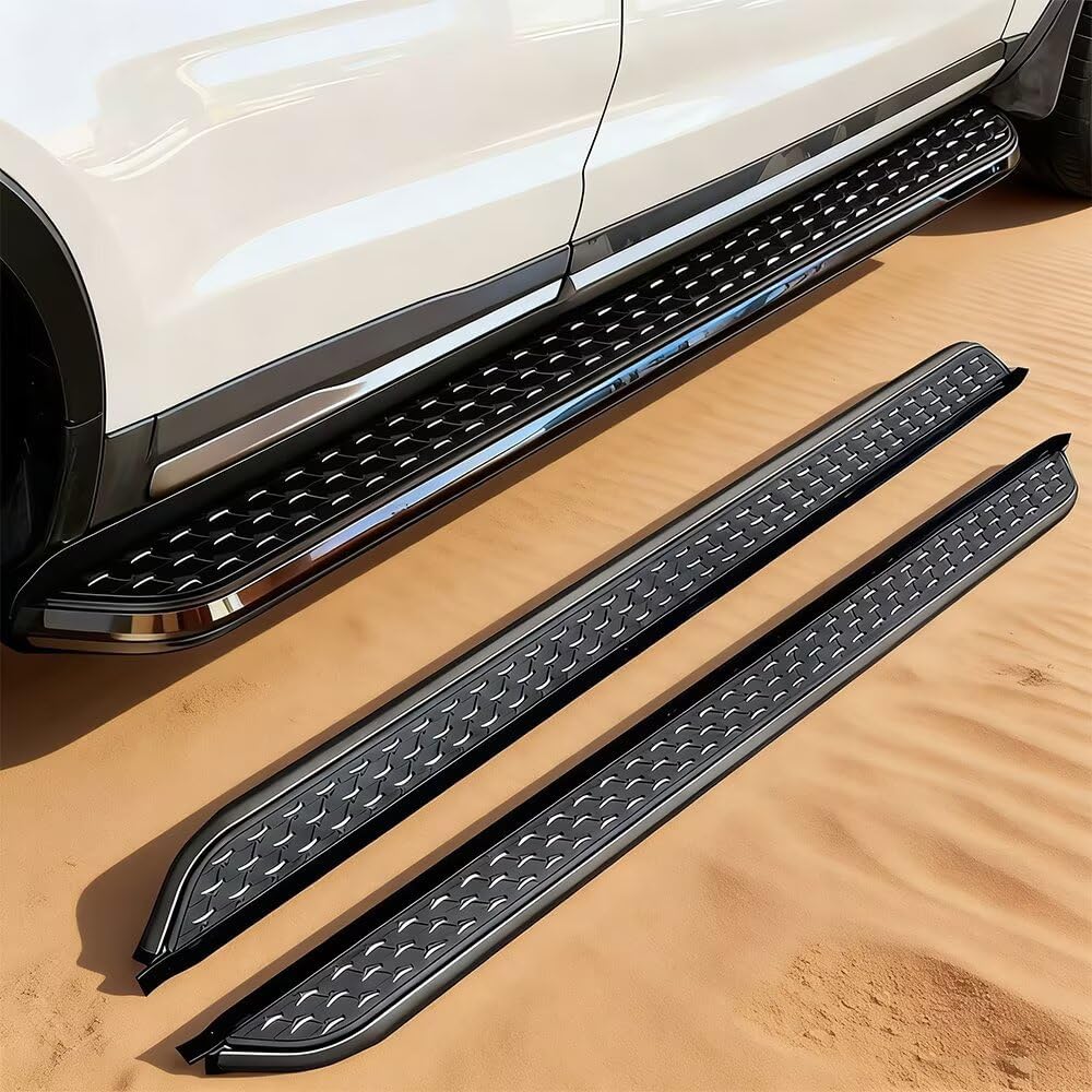 Starry Sky Effect Aluminum Alloy Black Edge Running Boards fits for Chery TIGGO 7 PRO 2021-2026(2-Piece Set) - No Drilling Required, Easy Installation Vehicle Side Steps