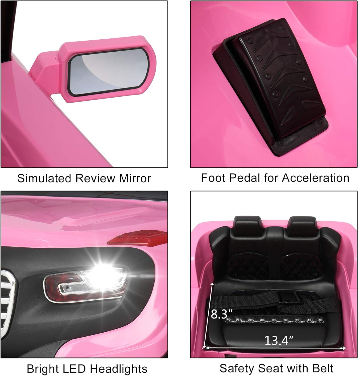 Pink 6V Kids Ride-On Truck with Remote Control