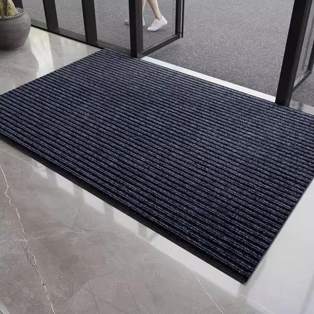 Tapete antideslizante para interiores y exteriores, tapete de entrada con respaldo de goma, tapete de bajo perfil para entrada, fácil de limpiar, alfombra comercial (tamaño: 90 x 200 cm)