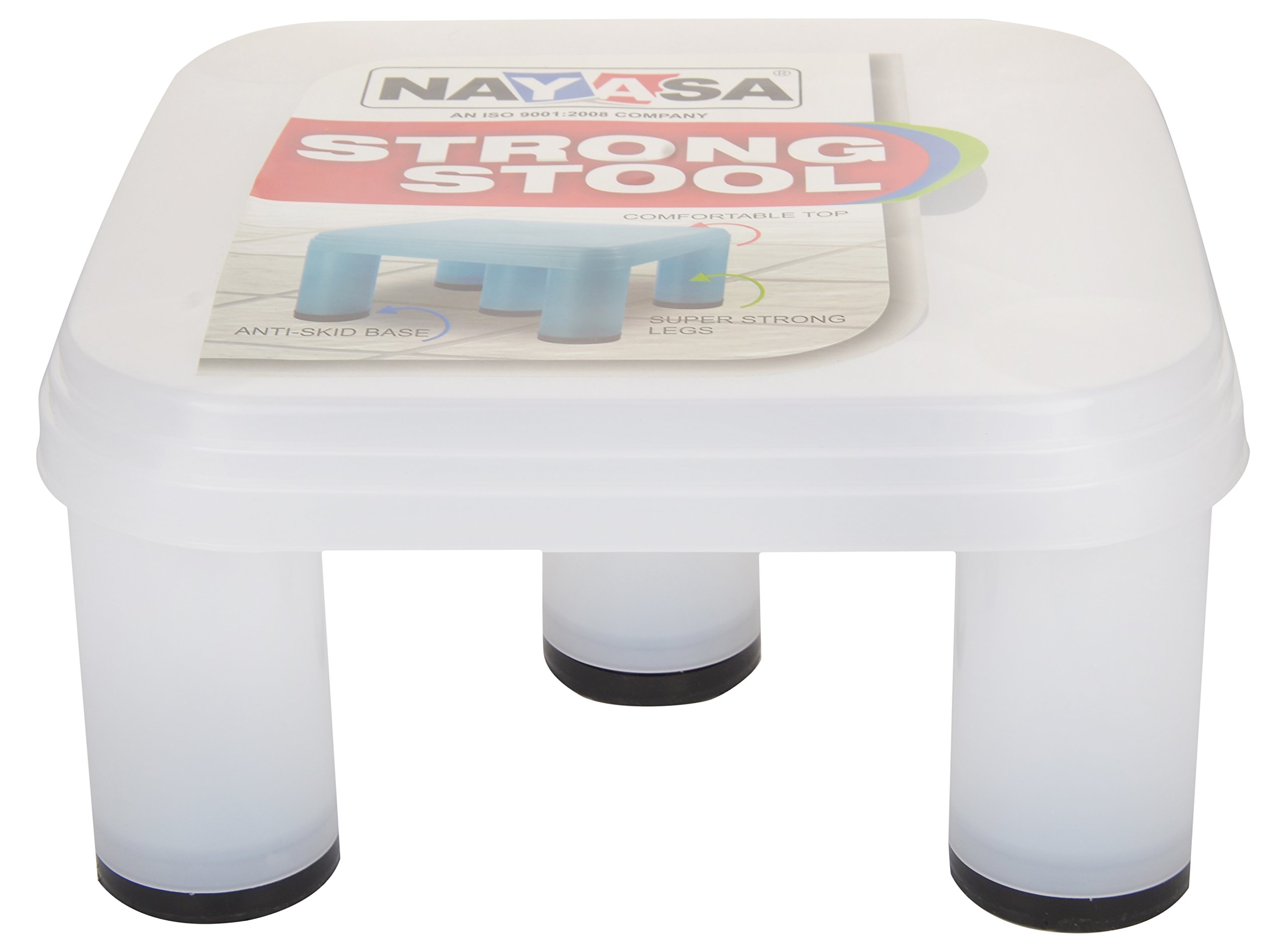 Nayasa Plastic Strong Patla | Durable Stool For Home | Light Weight Stool | Multipurpose Stool | Stool For Kitchen And Bathroom | No. 516 | White-image-35