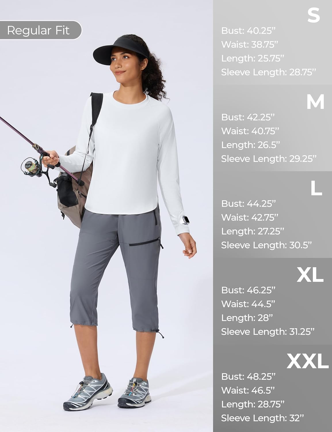 Women's Sun Shirts UPF 50+ Long Sleeve Uv Protection Shirts Lightweight Quick Dry SPF Clothing Outdoor Hiking Tops - Image 7