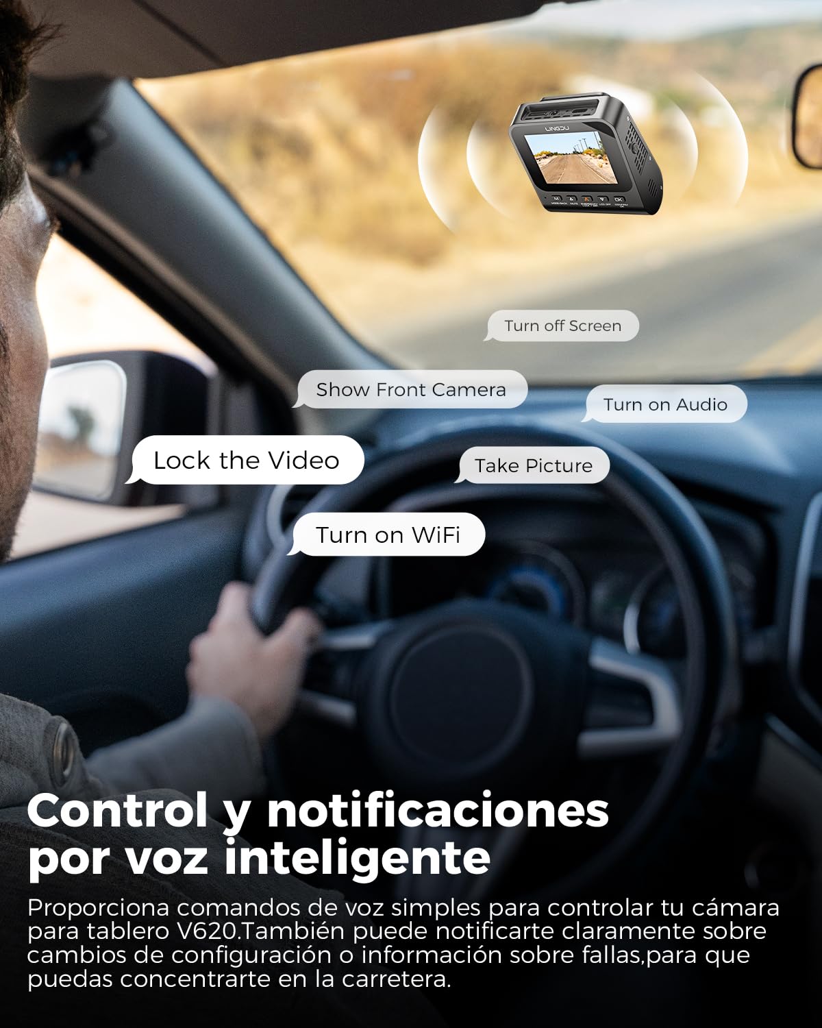 V620 Dashcam Cámara Coche 4K+1080P,Doble WiFi GPS Dash CAM Coche con Tarjeta SD de 64GB,2.4" IPS Camara Coche Grabadora,ADAS,170° Gran Angular,Visión Nocturn,WDR,Sensor G,Grabación en Bucle