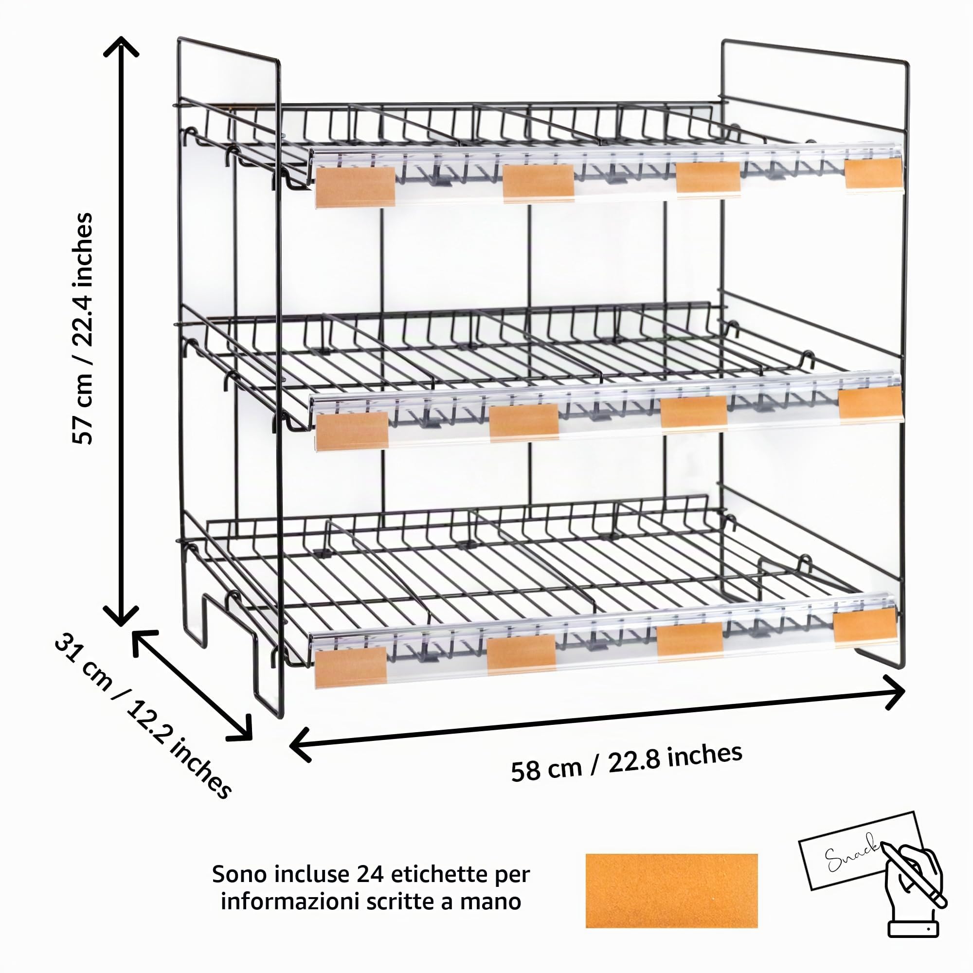 ODOXIA Espositore Per Caramelle | Espositore Per Snack Da Banco | Scaffale Per Snack E Patatine Per Negozio | Espositore Da Banco Caramelle Per Negozio, Ufficio E Molto Altro