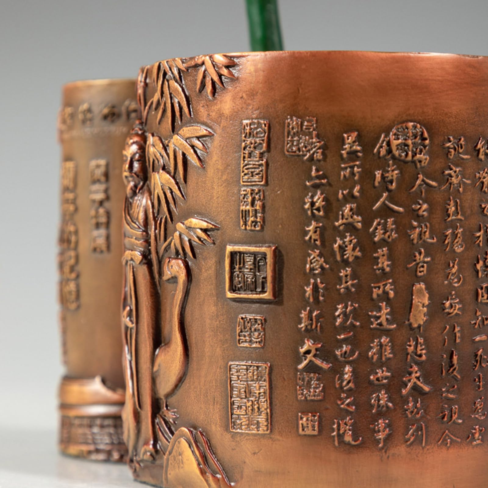 Mosiężny uchwyt na długopis Oriental Scholar Organizer na biurko