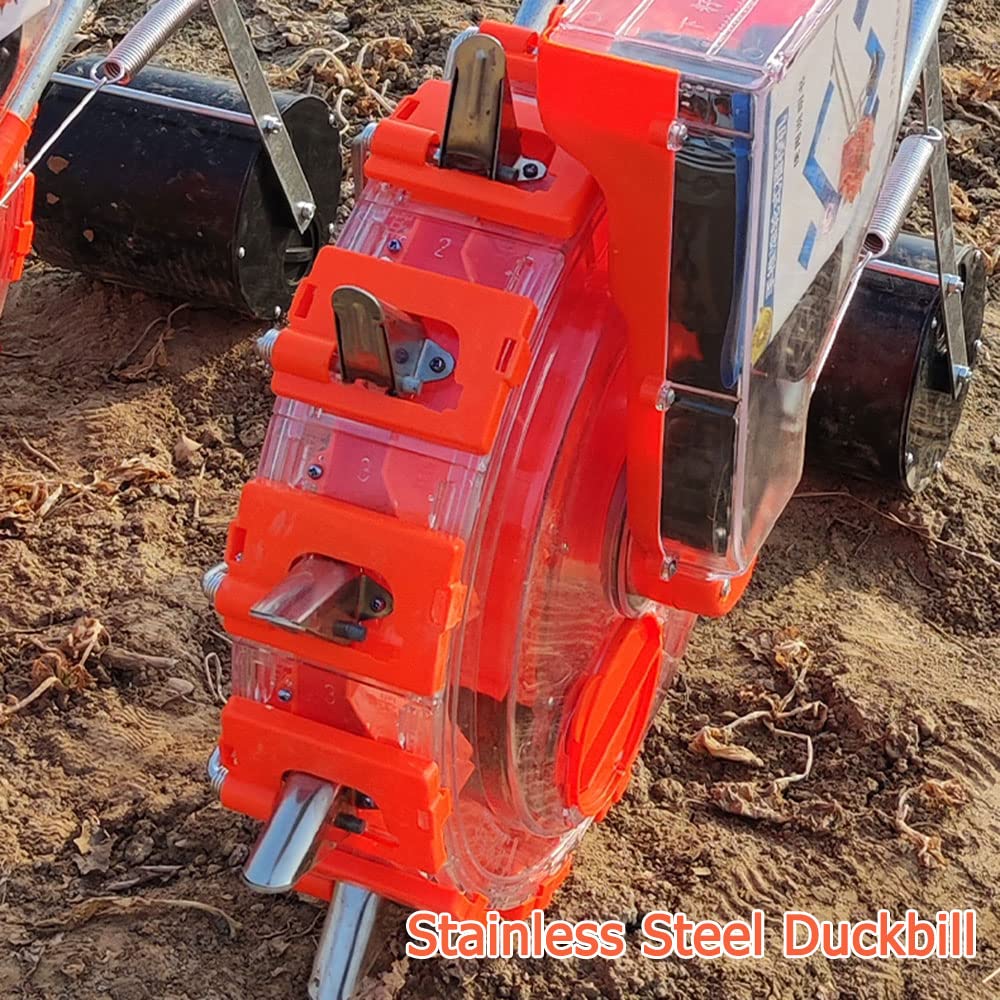 Doppia seminatrice a rulli, dispenser manuale di semi multifunzione, strumento da giardino di precisione per piantare in modo efficiente semi da giardino e fattoria, 8 bocche (5 bocche)