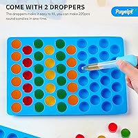 Vista 5 de 4 PCS Moldes de Silicona para Caramelos Gomosos, 55 Cavidades Moldes Redondos Antiadherentes para Pequeños Caramelos Duros, Chocolates, Caramelos