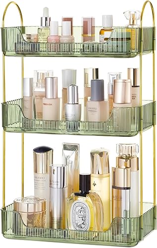 Miniatura 1 de HBlife Organizador de baño de 3 niveles, organizador de maquillaje, bandeja de perfume, organizador de cuidado de la piel para baño, tocador,