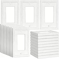 ZEFTV 20 Pack 1-Gang Decorator Wall Plates - Unbreakable Thermoplastic Covers, Classic Beaded White Design for Switches & Outlets