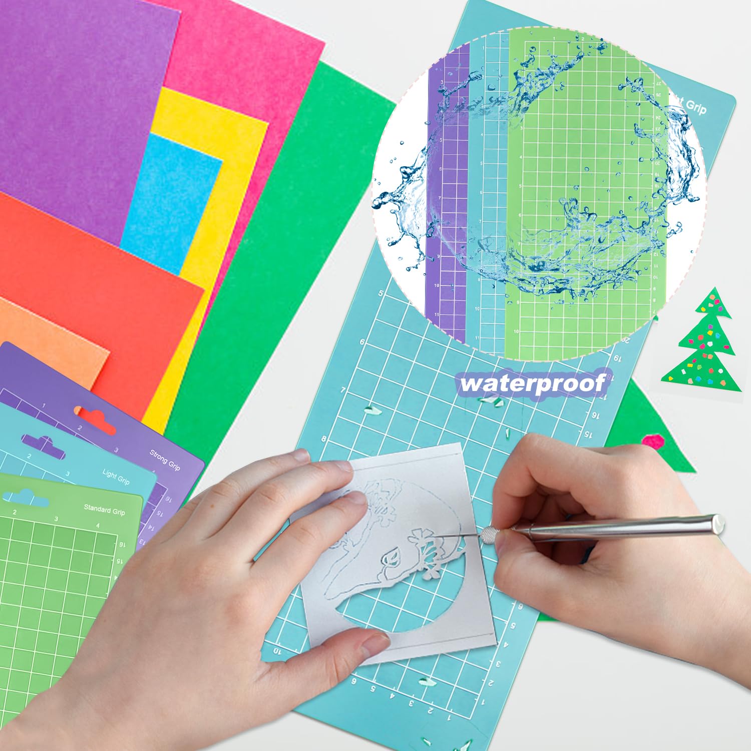 Tappetini da Taglio per Cricut Joy XUHN, 6 pezzi, PVC, Standard Grip, LightGrip, StrongGrip, 5,5 x 14 pollici e 5,5 x 8,5 pollici