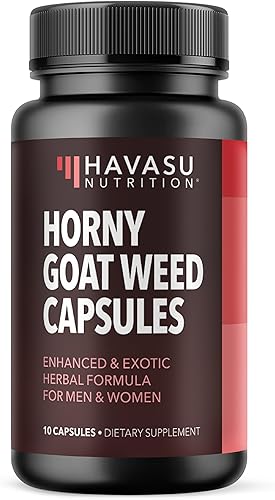 Horny Goat Weed Suplemento para él y ella Formulado con raíz de maca y L-arginina para energía natural y resistencia