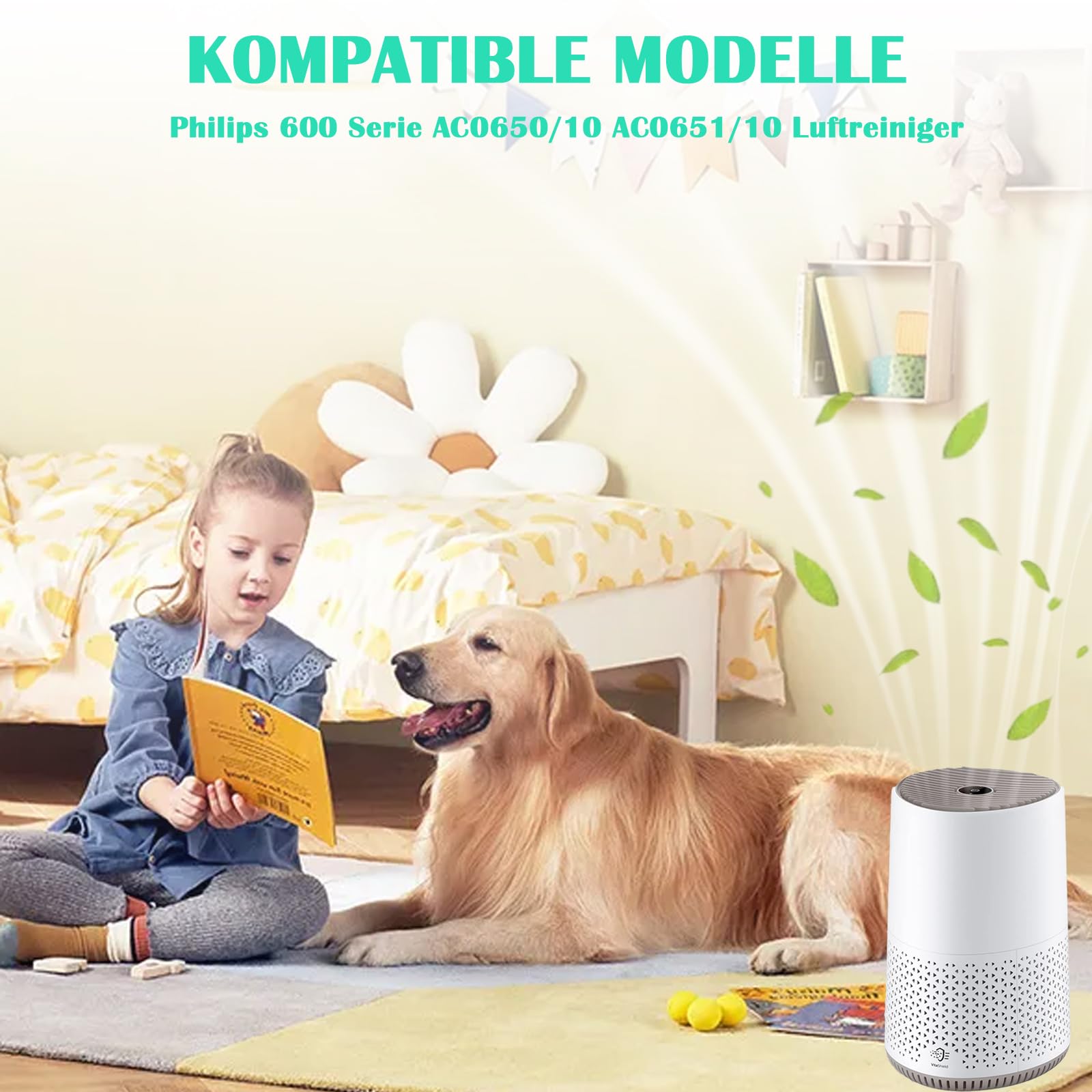 FY0611 Filtr zamienny do oczyszczacza powietrza z serii 600 Philips AC0650/10 AC0651/10 H13 True HEPA FY0611/30 filtr powietrza zamiennik (2 sztuki)