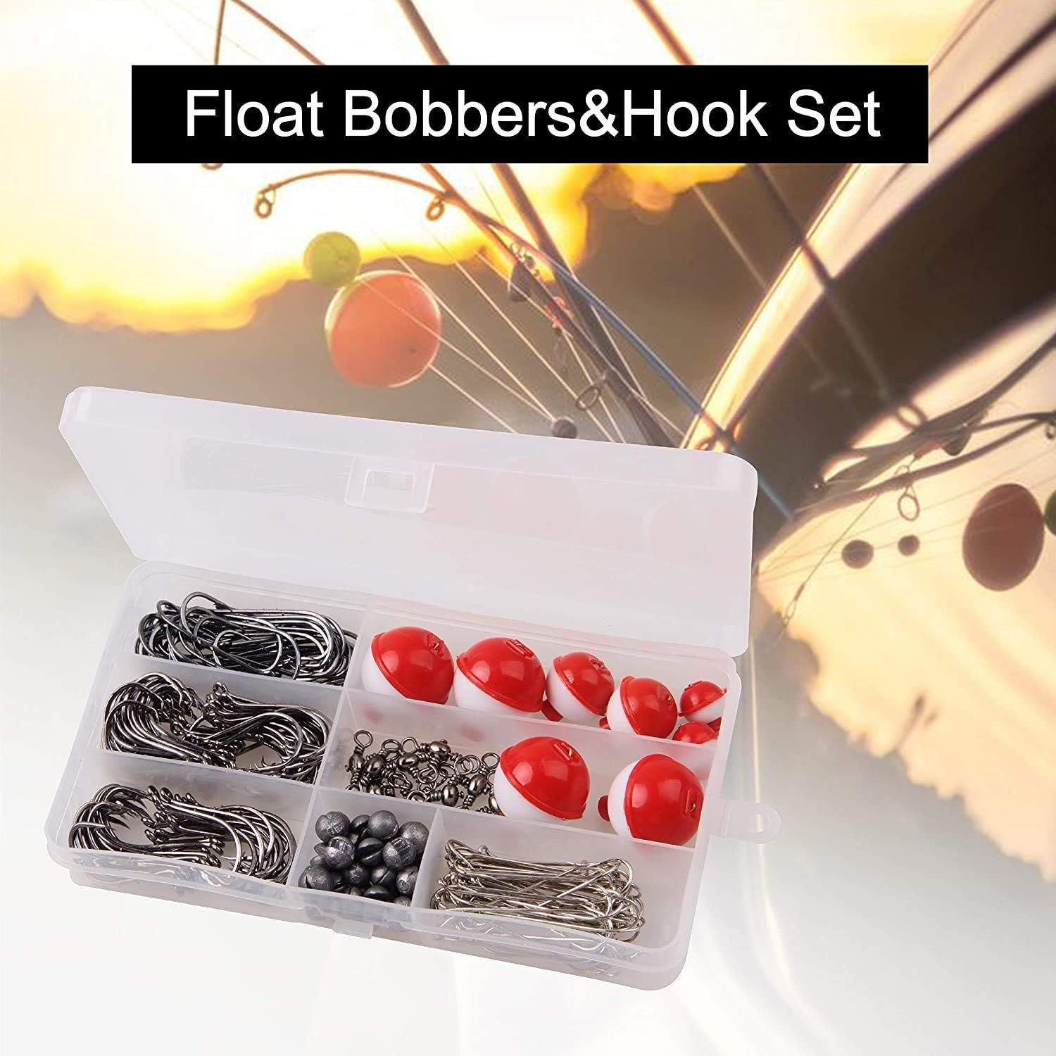 Fishing Bobbers Tackle Kit - 223pcs Fishing Bobbers Kit with Box Include Fishing Bobbers Hooks Swivel Sinkers Fixed Float Rigs Octopus Hooks Baitholder Hooks Aberdeen Hooks for Dropper Rig : Sports & Outdoors