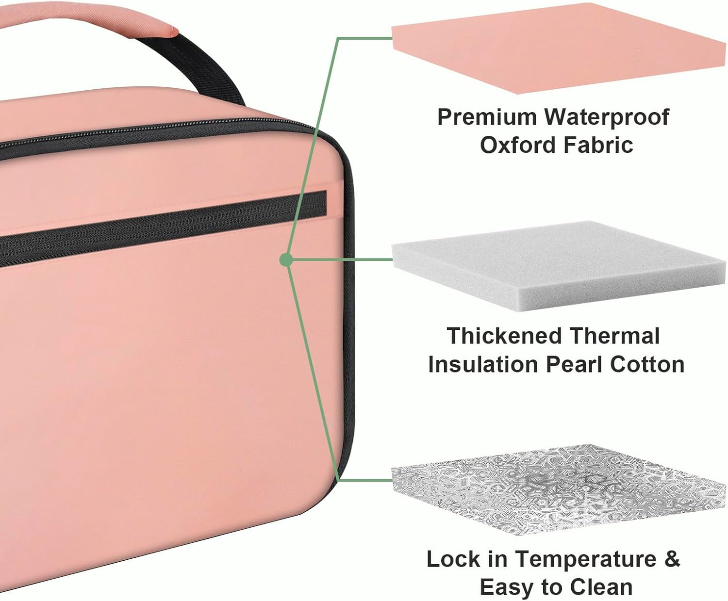 Kids Lunch Box for Boys Girls Lunch Bag Insulated Durable Lunchbox Children Lunch Tote Bag for School Pink - Image 5