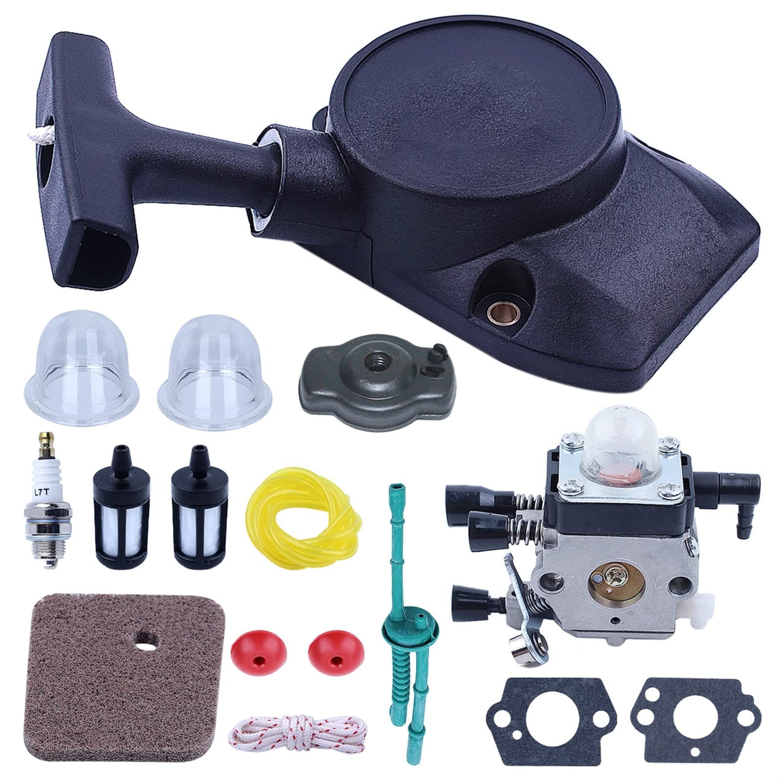 Kit de Filtro de Combustible de Aire de carburador de Arranque de Retroceso Compatible con Stihl FS80 FS85 FS75 repuestos de Motosierra Motosierra Gasolina
