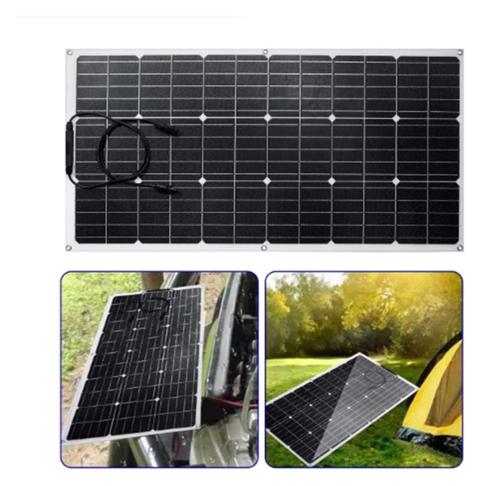 Elastyczny panel słoneczny, 18 V, monokrystaliczny, elastyczny zestaw paneli słonecznych, kompletny zestaw baterii do kampera, do kampera, ogniwa słoneczne (1000 W)