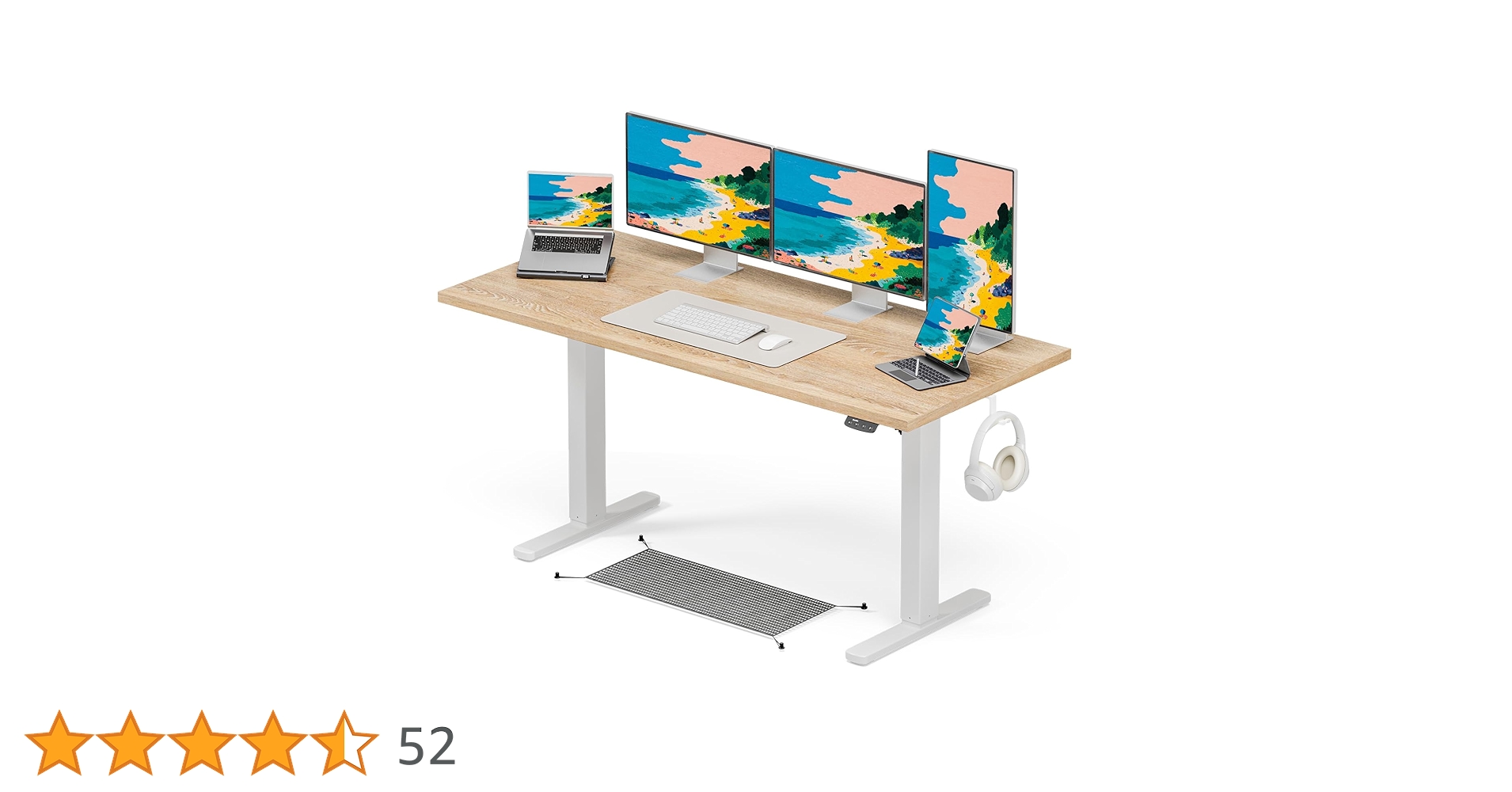 hakuyu】Acrolix 電動昇降デスク（白脚＋メイプル天板） hakuyu様専用