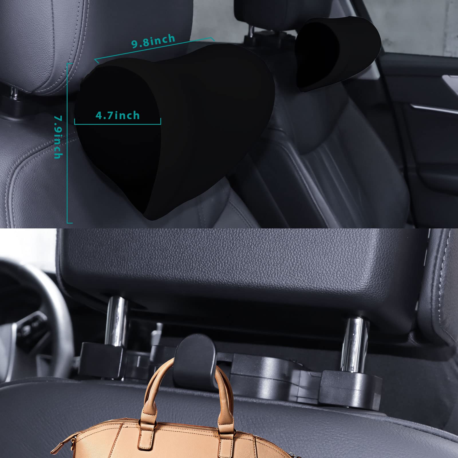 Almohada para el cuello del coche, almohada para reposacabezas de coche, ajustable en 5 direcciones, almohada de apoyo para el cuello para asiento del conductor, cojín de apoyo cervical de espuma
