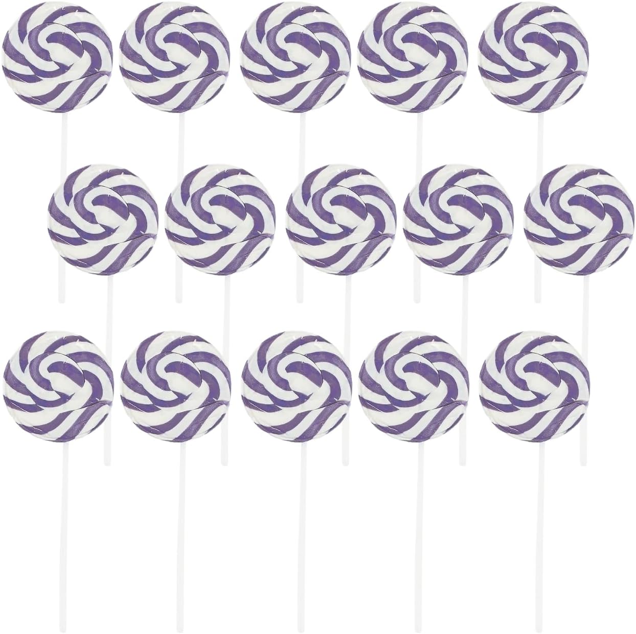 Purple Swirl Lollipop Sucker - Bulk Set of 24 Individually Wrapped Pops - Candy Buffets, Graduation Parties, Anniversaries & Weddings