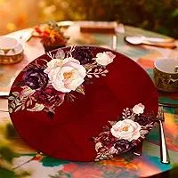 Capa Para Sousplat Jogo Americano de Flores Floral Microfibra 35cm Unidade (SFLS0015)