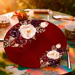 Capa Para Sousplat Jogo Americano de Flores Floral Microfibra 35cm Unidade (SFLS0015)