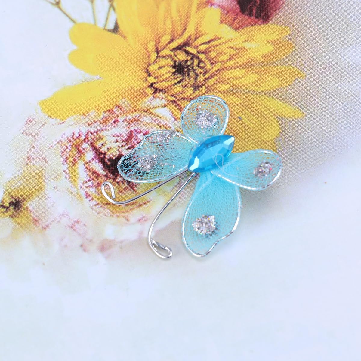 NUOBESTY 50pcs Wire Mesh Craft Decked Embellishments Mesh Glitter Fake Butterflies Wire Tied DIY Nylon Butterflies Simulation Lace Trim Decor Simulation Butterfly Flash 3D Organza - Image 3