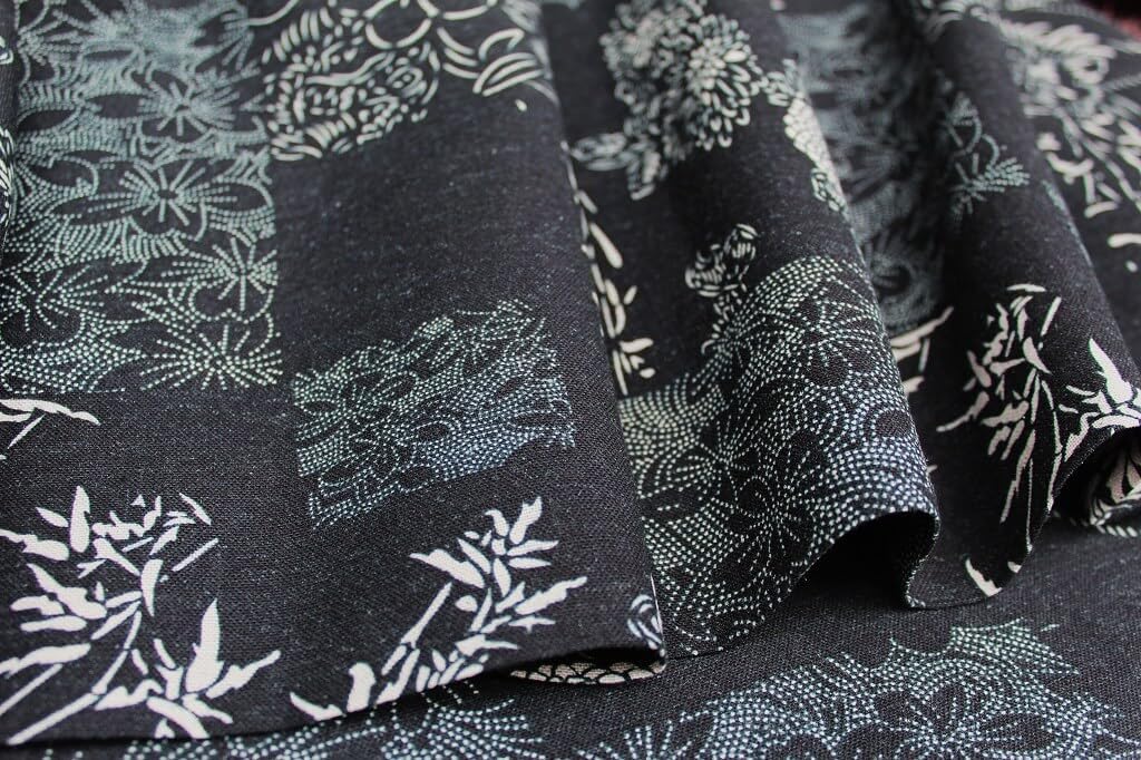 3-Yards Natural Linen Fabric |Linen Fabric by the Yard for Clothing |Floral Fabric by the Yard |100% Linen Fabric Linen Cloth for Sewing, Crafts, Tablecloths, Curtains, Drapes |Des.3 Dark Brown