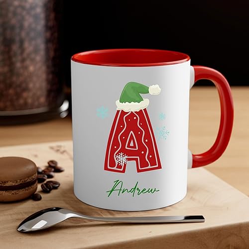 Miniatura 5 de Tazas de café con iniciales de Navidad 2023, tazas de café de Navidad, taza con monograma, tazas de Navidad personalizadas con nombres, taza de café