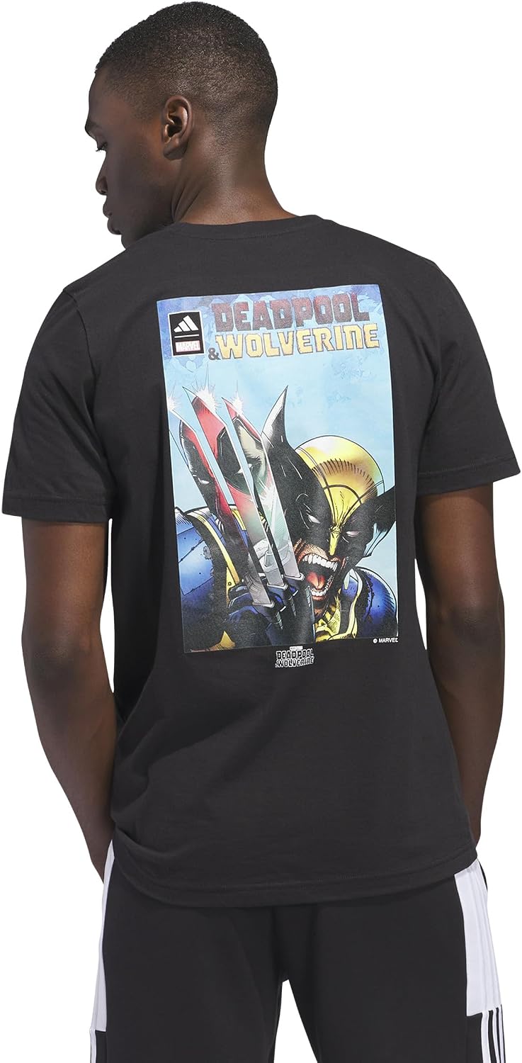 adidas Men's Marvel Deadpool and Wolverine Graphic T-Shirt