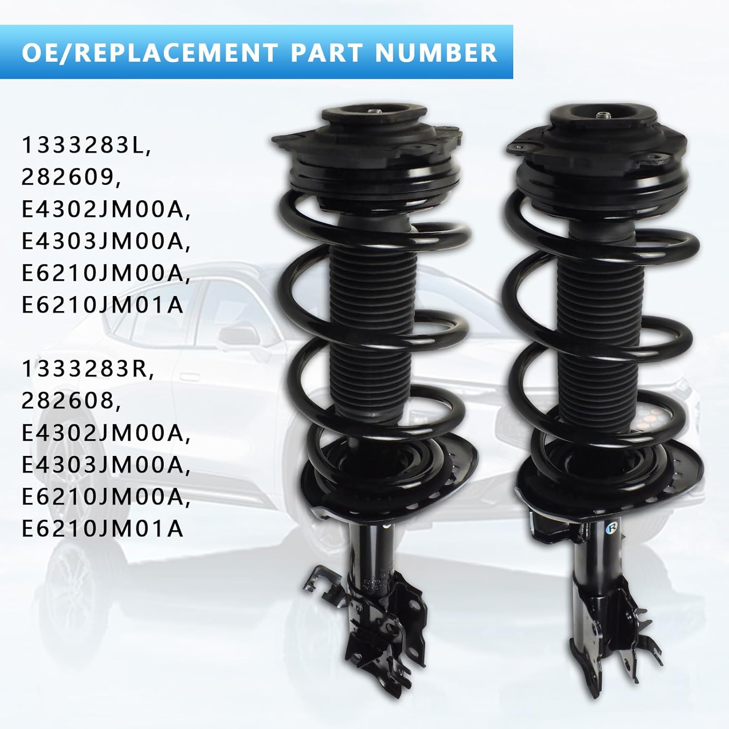 2 PCS Front Complete Struts Spring Assembly Struts Shock Absorber Fit for 2008 2009 2010 2011 2012 Nissan Rogue, Replace OE: 1333283R/L, 172608, 172609