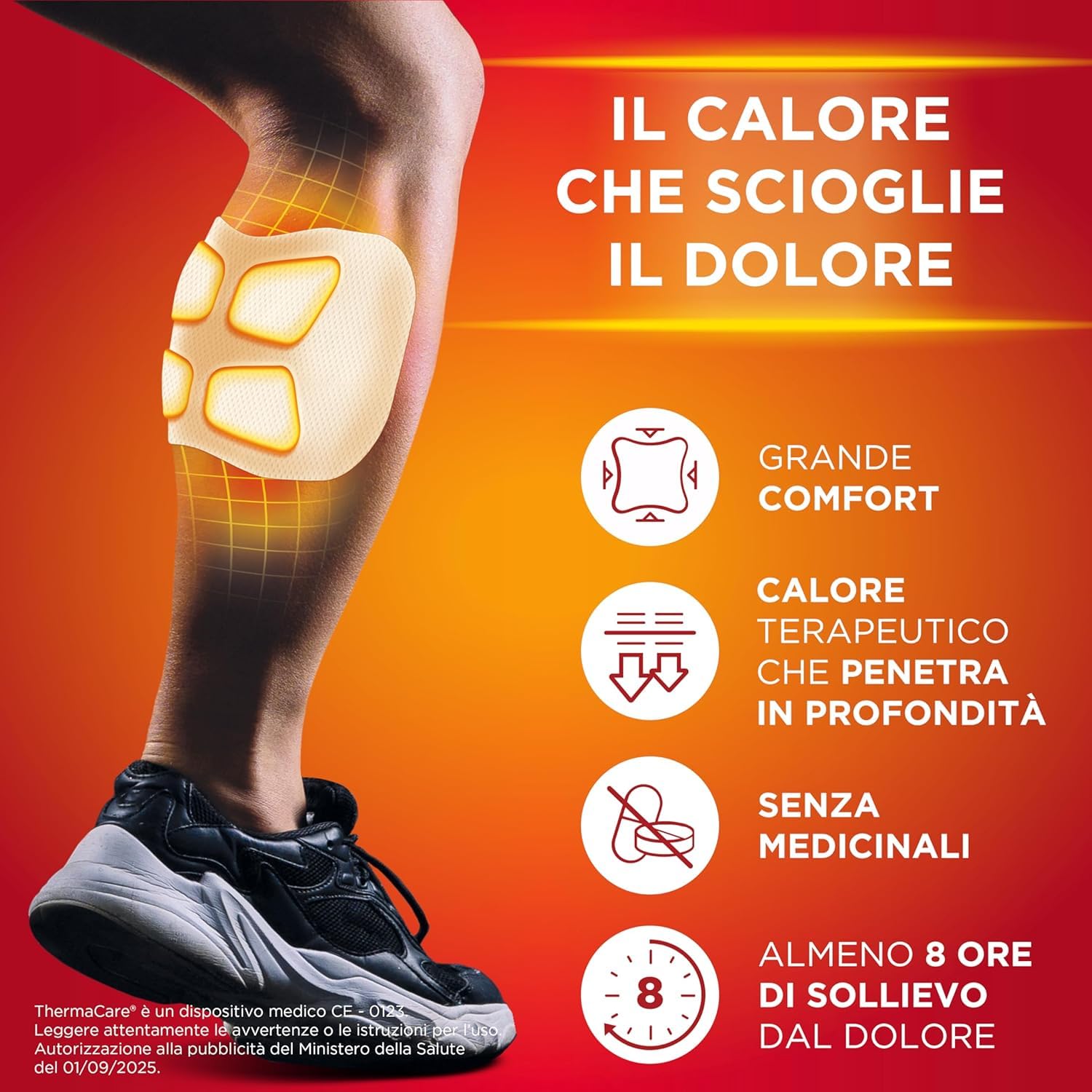 ThermaCare Sport, 3 Fasce Autoriscaldanti per Dolori Muscolari Dopo Intenso Esercizio Fisico, Sollievo Mirato e Prolungato, 8 Ore di Calore Terapeutico Costante, Cerotti Riscaldanti Senza Farmaci