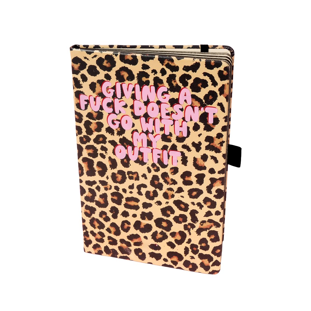 Flamingo Candles Giving a Fuck Doesn't Go With My Outfit Leopard Print Notebook, Fully Lined, Pen Holder, Sassy Gift