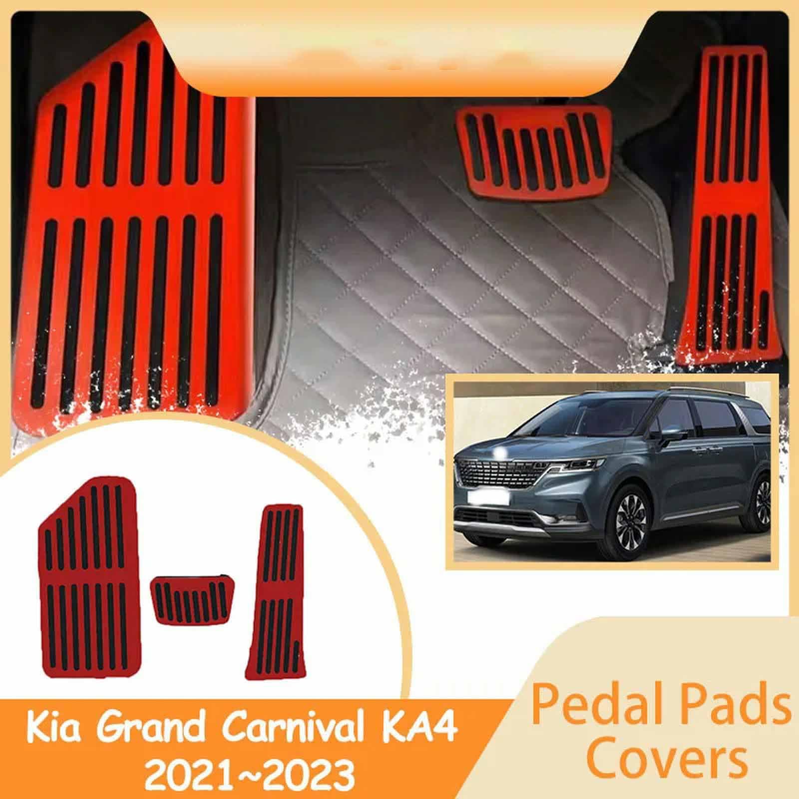 Auto-Fußpedale Edelstahl-Rest -Gaspedal-Bremszubehör, für Kia Grand Carnival KA4 2021-2023