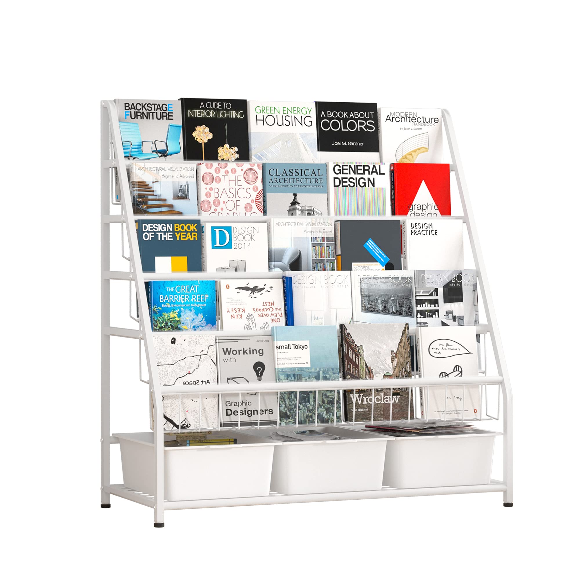 Buy Bookshelves for Kids, 6Tier Metal Bookcases Storage Bookshelves