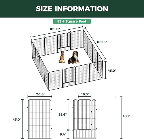 Miniatura 103 de FXW Rollick - Corralito para perros para patio, campamento con casa rodante, patentado, 50 pulgadas, 8 paneles