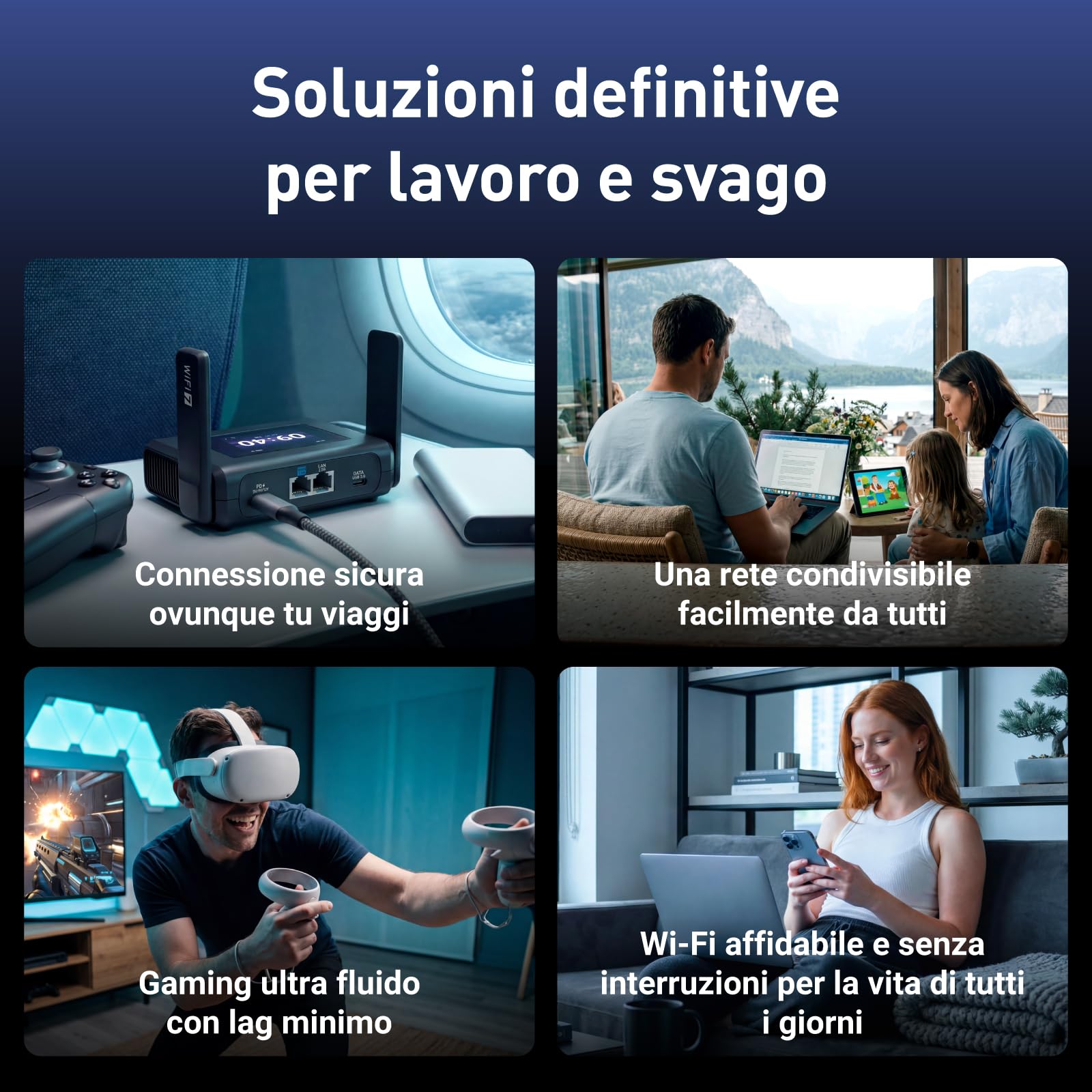 GL.iNet Slate 7 Pro (GL-BE10000) Router Wi-Fi 7 Viaggio 6GHz 2,5G OpenWrt | Wi-Fi 7 tri-band con 6GHz 5764Mbps, MLO mantiene stabili le videochiamate in hotel e aeroporti affollati