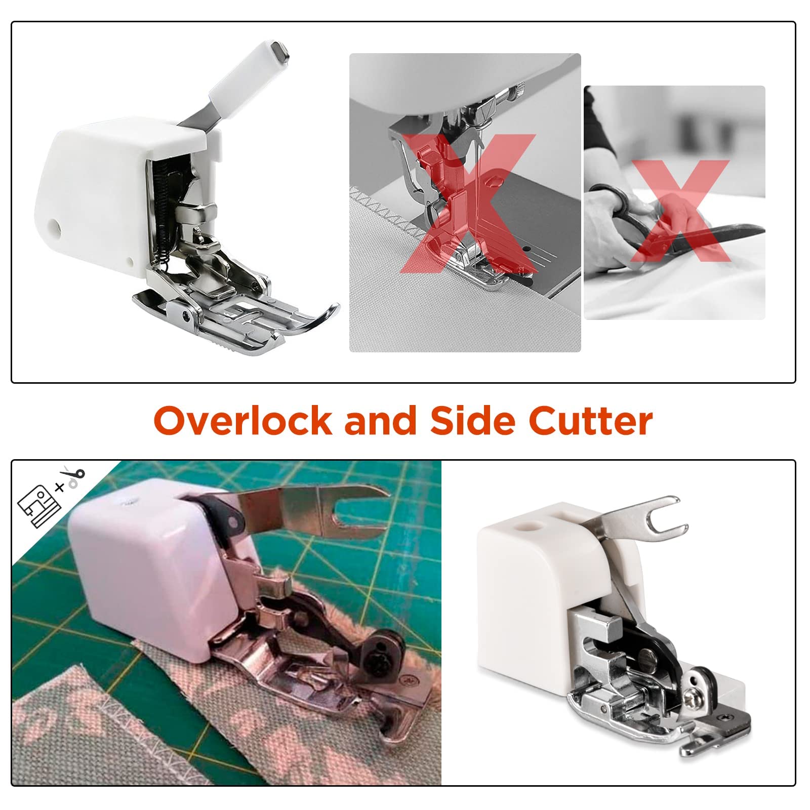 Side Cutter Sewing Machine Presser Foot Feet Attachment Accessory for All Low Shank Singer Janome Brother — Amazon image 3