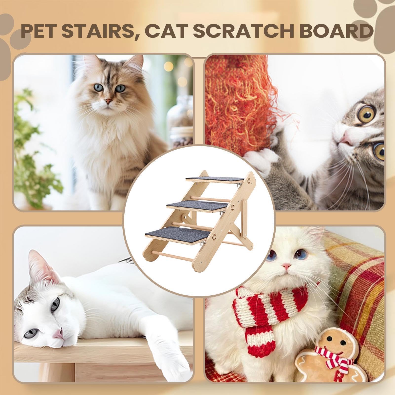 Rampa para Perros Plegable Escaleras Antideslizantes y Estables para | Para Subir a la Cama o al Sofá para Alcanzar la Cama, el Sofá, el Dormitorio o la Sala de Estar