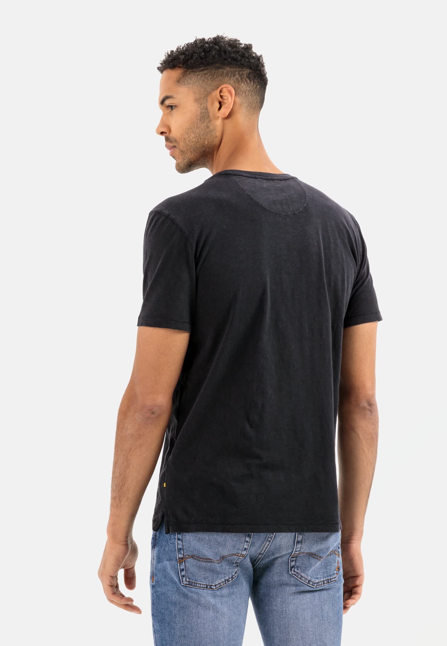 camel active Koszulka Mężczyźni T-shirt Henley z krótkim rękawem z zapięciem na guziki
