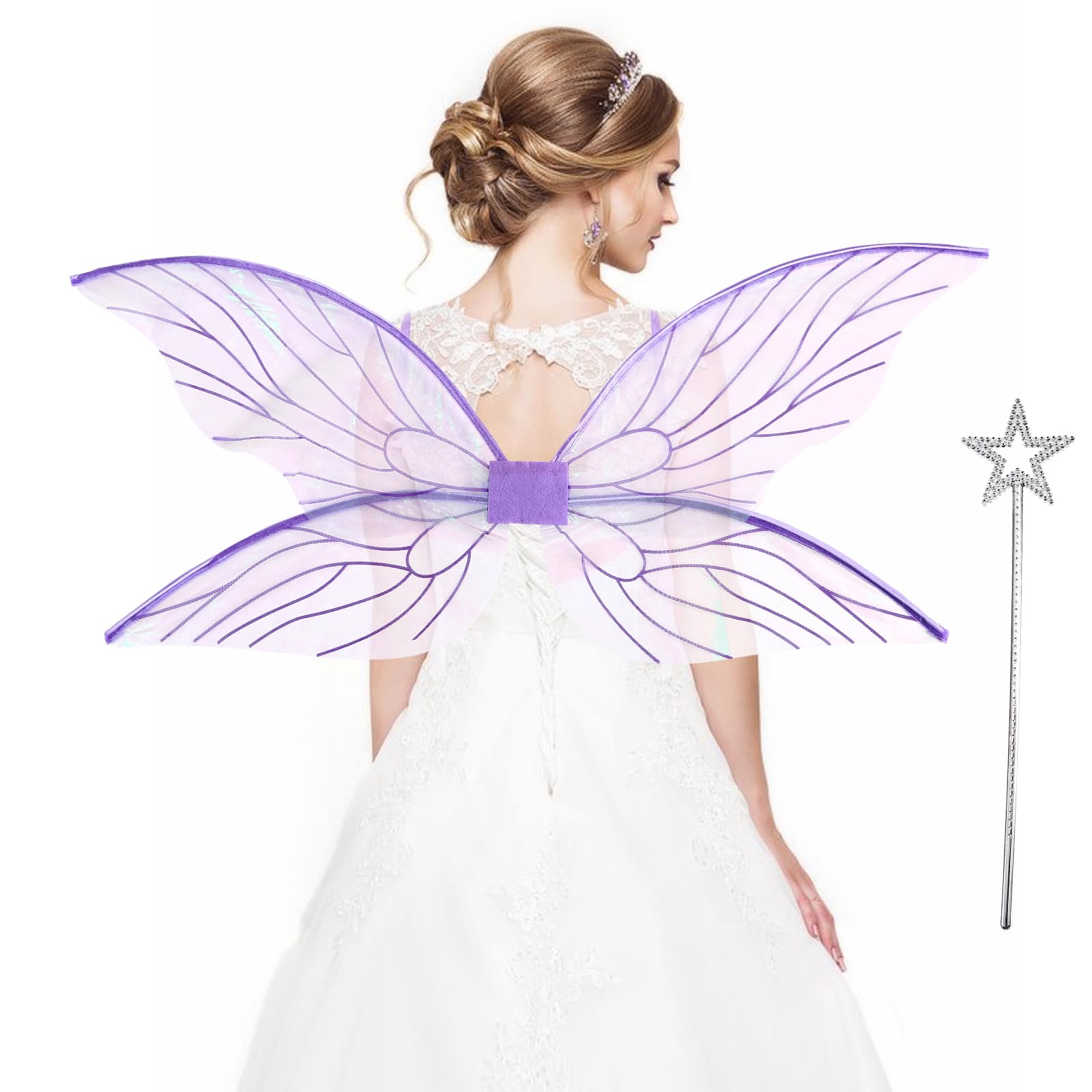 Yieeonc Fairy Wings for Adults Butterfly Fairy Costume for Women Girls Halloween Cosplay Accessories
