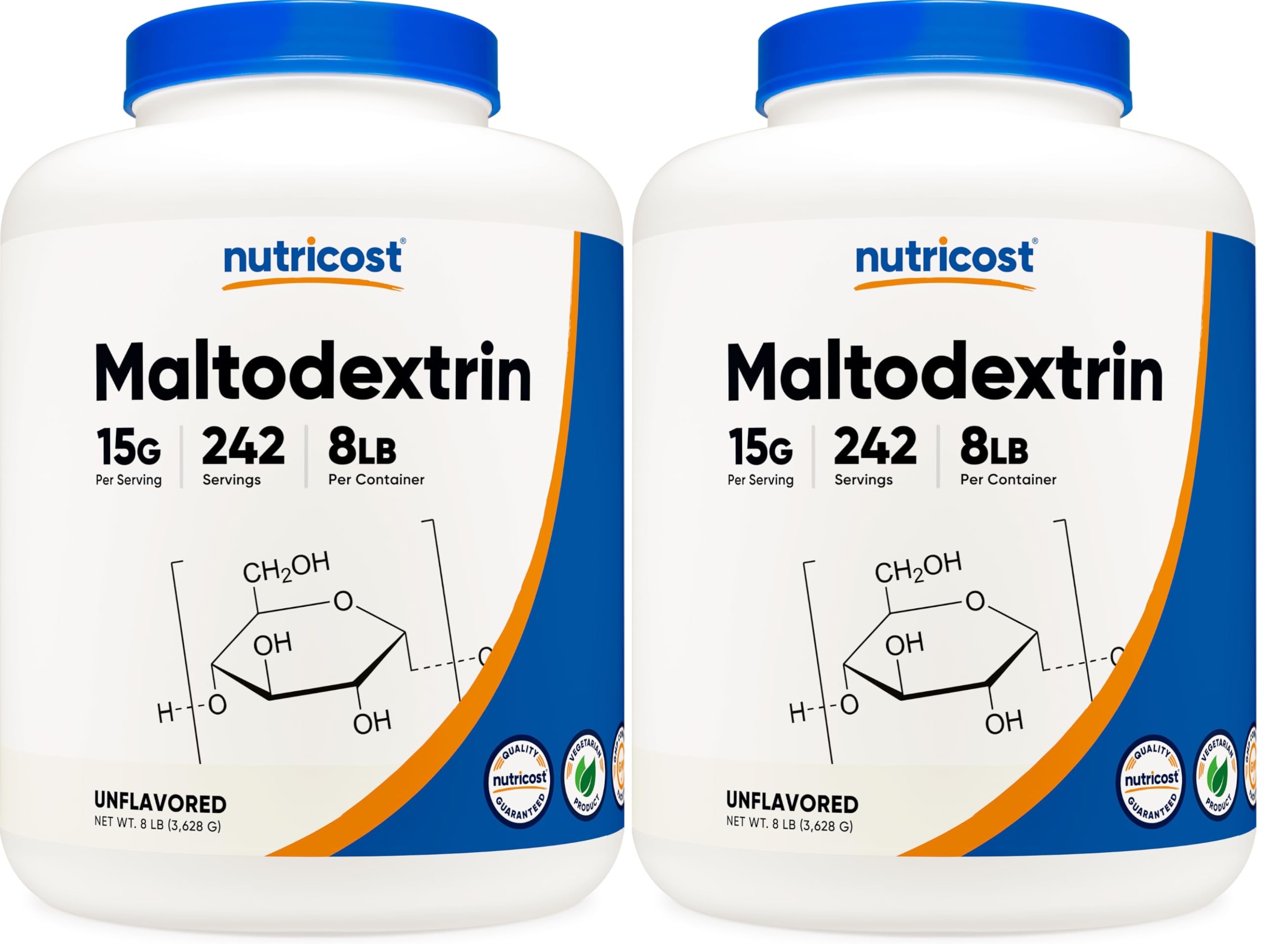 Nutricost Maltodextrin Powder 8LBS - Gluten Free, GMO Free (Pack of 2) 8 Pound (Pack of 2)