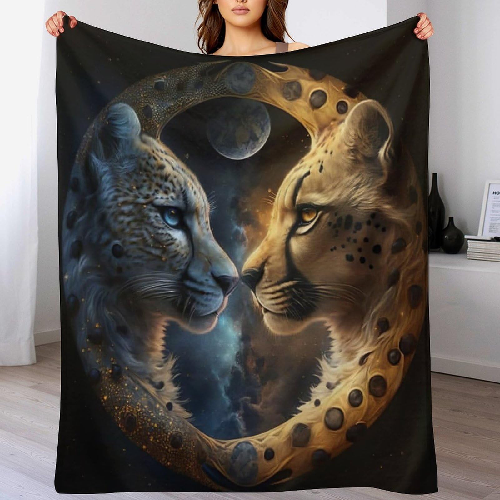 Couverture moelleuse léopard pour soirées cocooning au salon