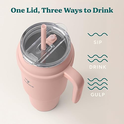 Miniatura 5 de REDUCE Cold1 - Vaso de 50 onzas con asa, botella de agua de acero inoxidable aislada al vacío para el hogar, la oficina o el automóvil, taza