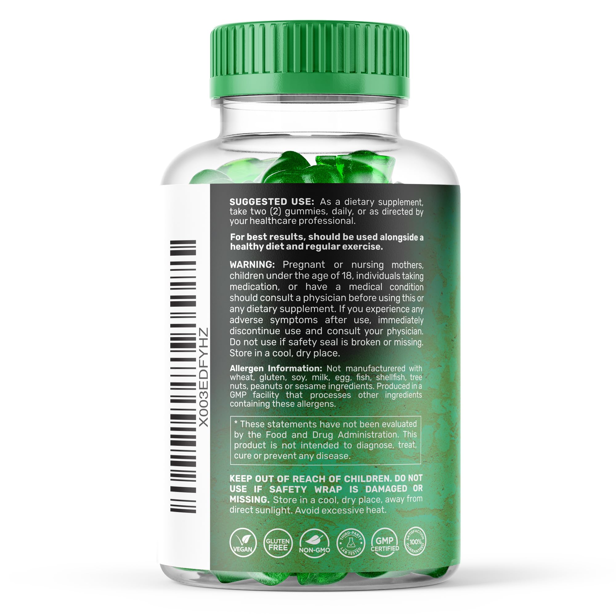 WELLNESS LABSRX Irish Sea Moss Gummies 3200mg, Mixed Berry Flavor, 90 Count — Amazon image 3