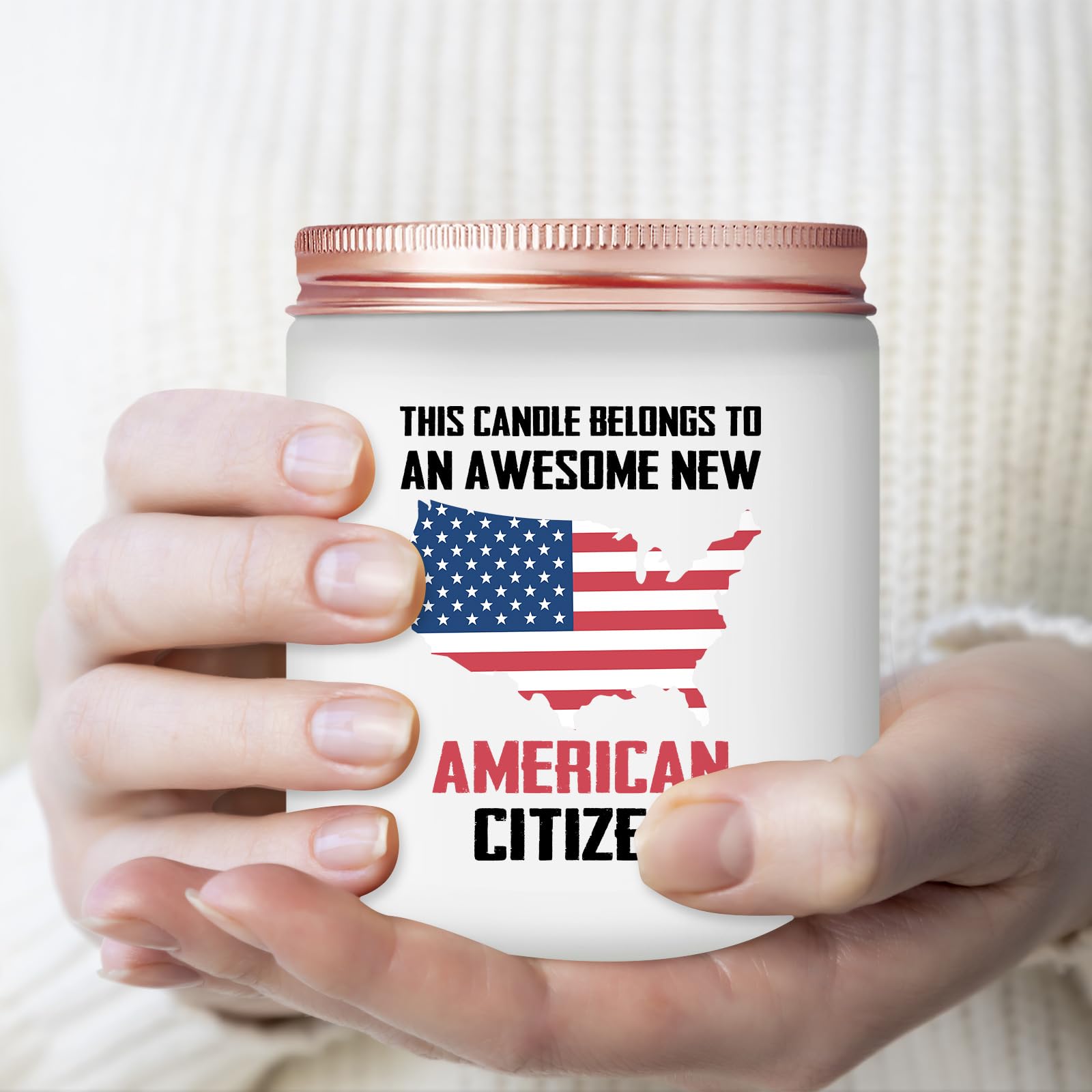 New American Citizenship Gifts - Congratulations New American Citizen Present - Cool US Flag Candle Gifts for 2025 US Citizenship, Women, Men, Friends, Family