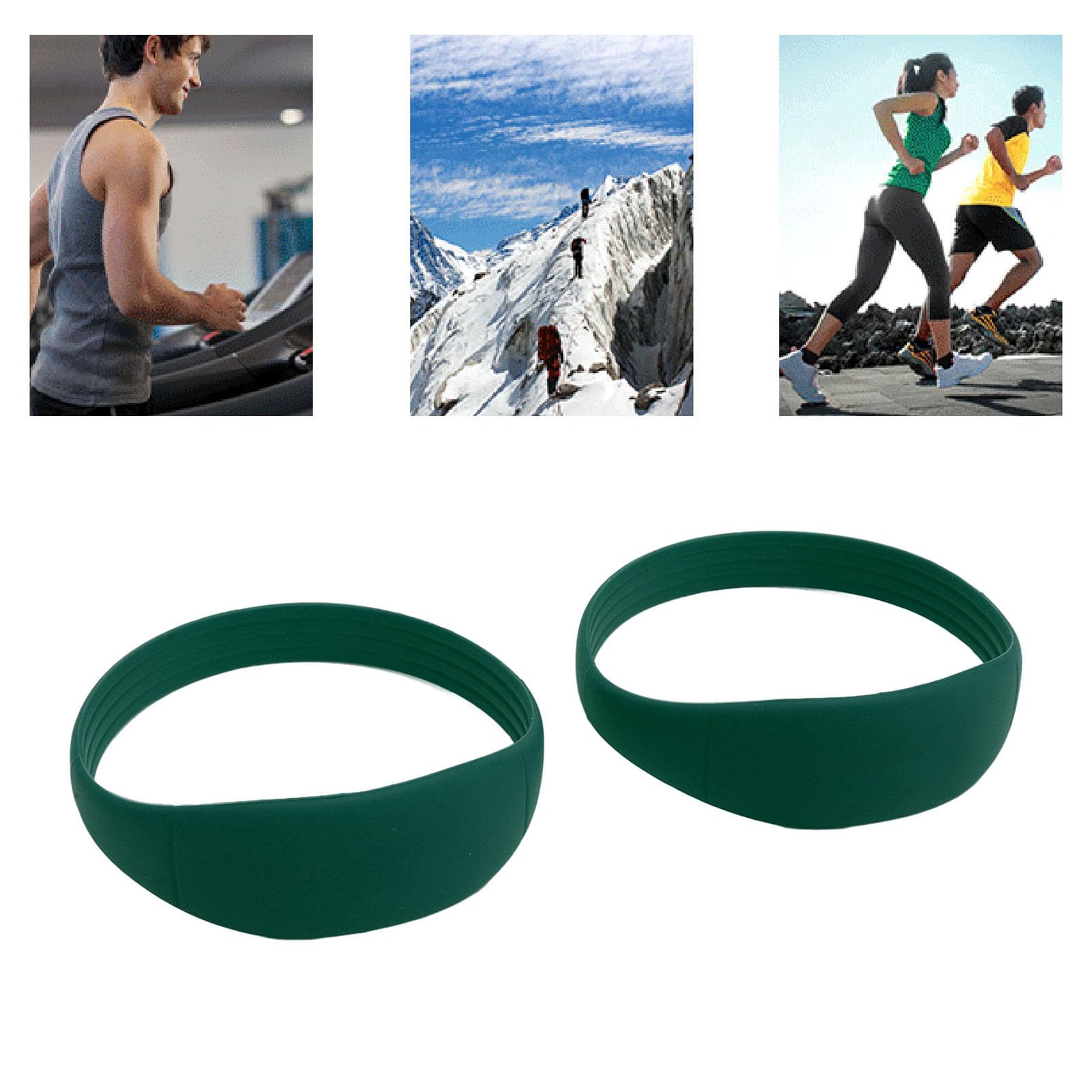 Elastic Silicone Patella Knee Support Strap, Unisex Stabilizer Band for Basketball Soccer Running Cycling Fitness (Green)