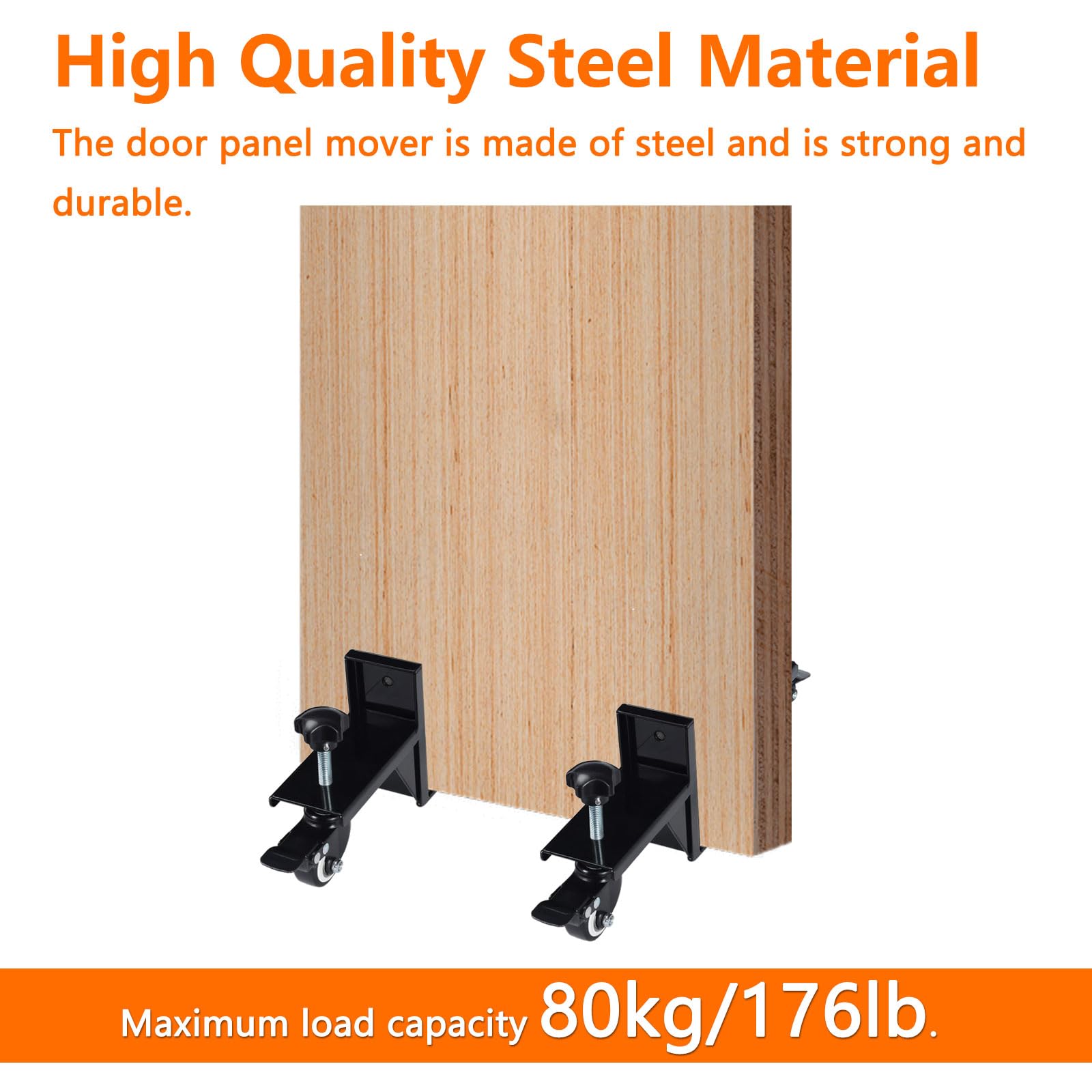 2 pannelli per carrelli sollevatori, resistenti e regolabili con ruote, strumenti di installazione per porte pesanti per il trasporto di pannelli da 2,5-4,5 cm